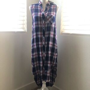 Rails Jordyn plaid tunic slit sides S NWT